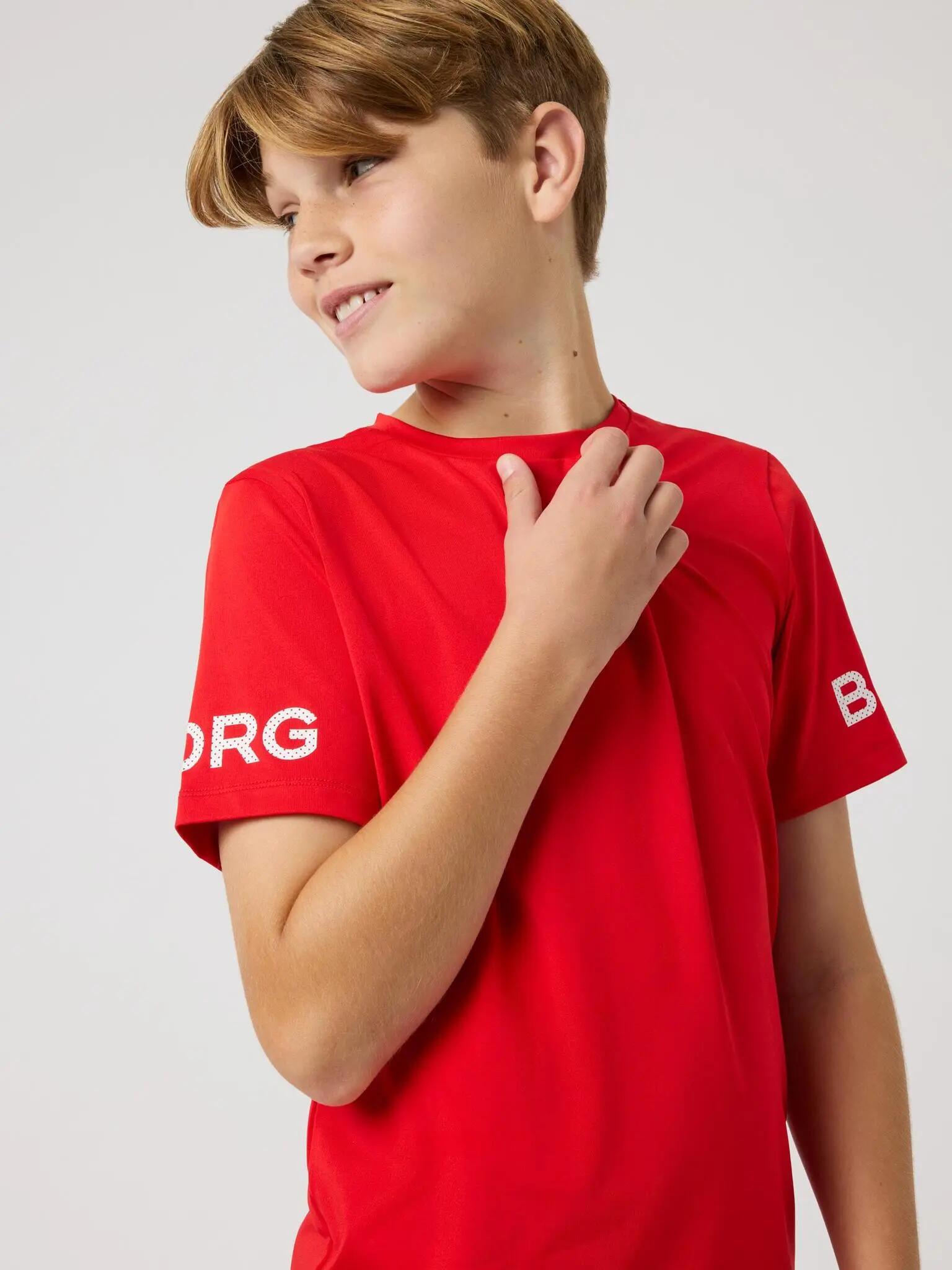 bjorn_borg Koszulka junior z recyklowanego poliestru – FLAME SCARLET 4/4