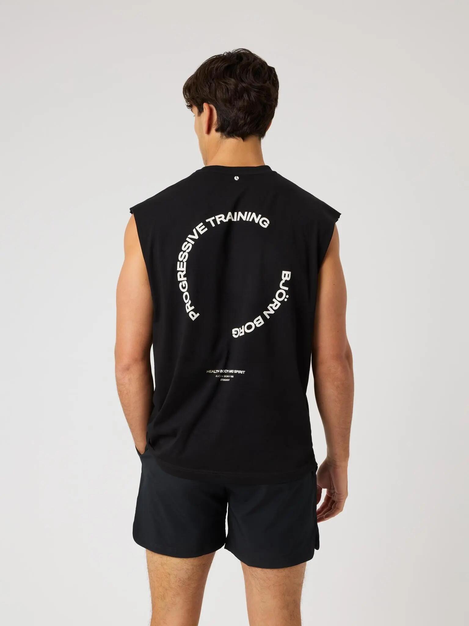 bjorn_borg BORG GYM T-shirt senza maniche in poliestere riciclato – BLACK BEAUTY 2/5