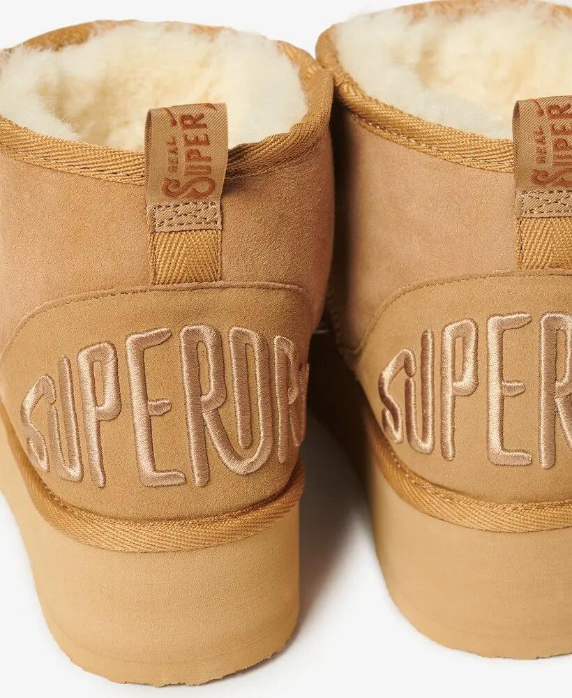 superdry Stivale Donna Suede Sherpa con Zeppa – LIGHT TAN 6/7
