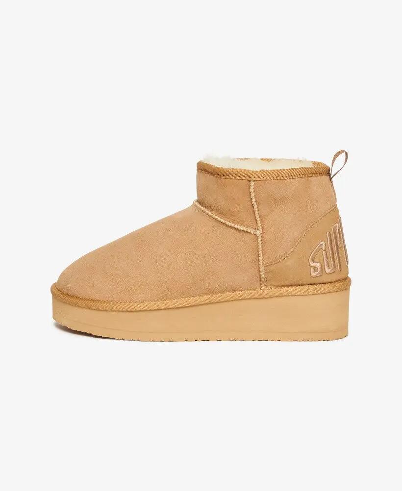 superdry Stivale Donna Suede Sherpa con Zeppa – LIGHT TAN 4/7