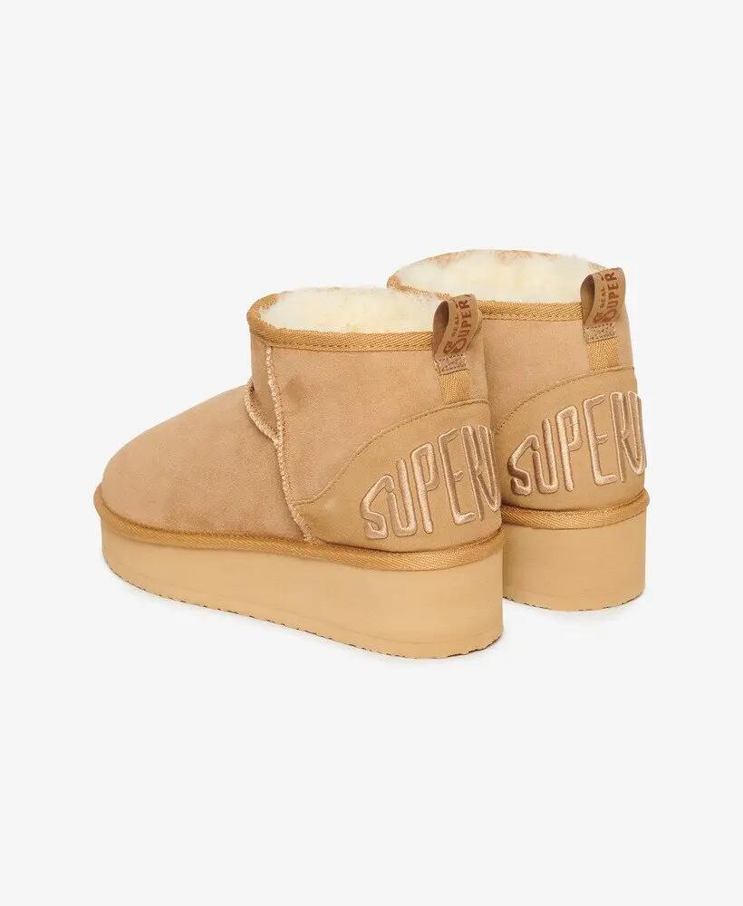 superdry Stivale Donna Suede Sherpa con Zeppa – LIGHT TAN 3/7