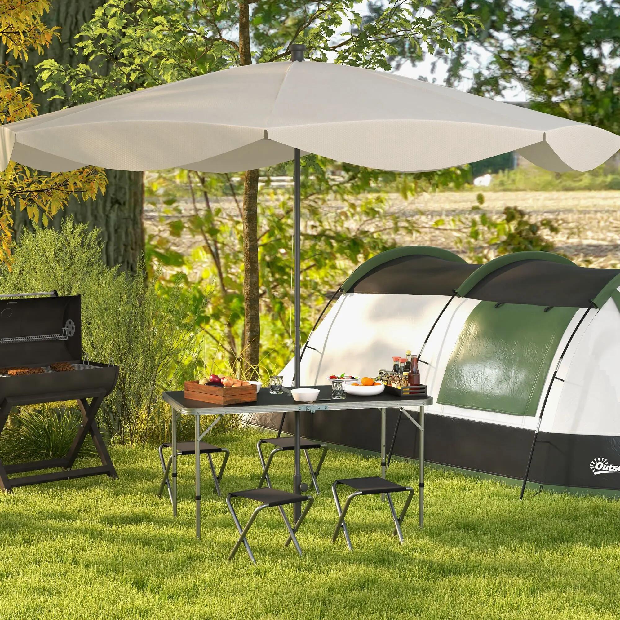 Table pliante de camping - Camping - Plateau MDF, réglable 55-70 cm - Noir 4/6