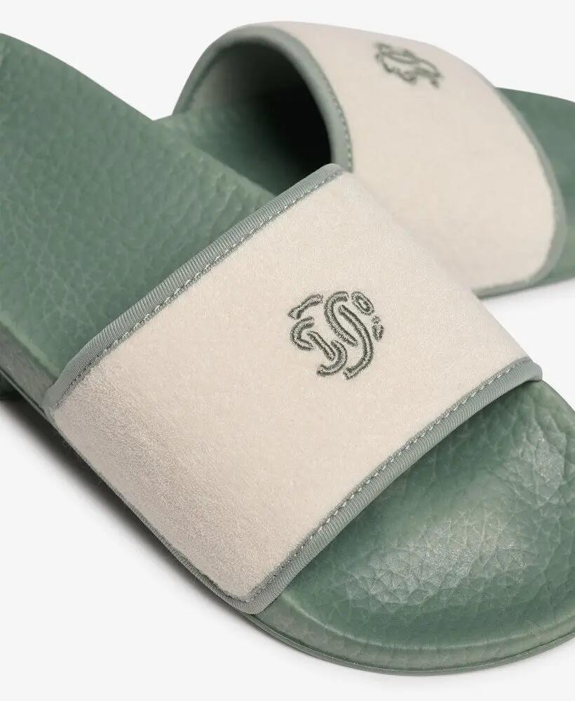 superdry Ciabatte Towelling Pool con fascia in spugna – Light Jade Green/Off 6/7