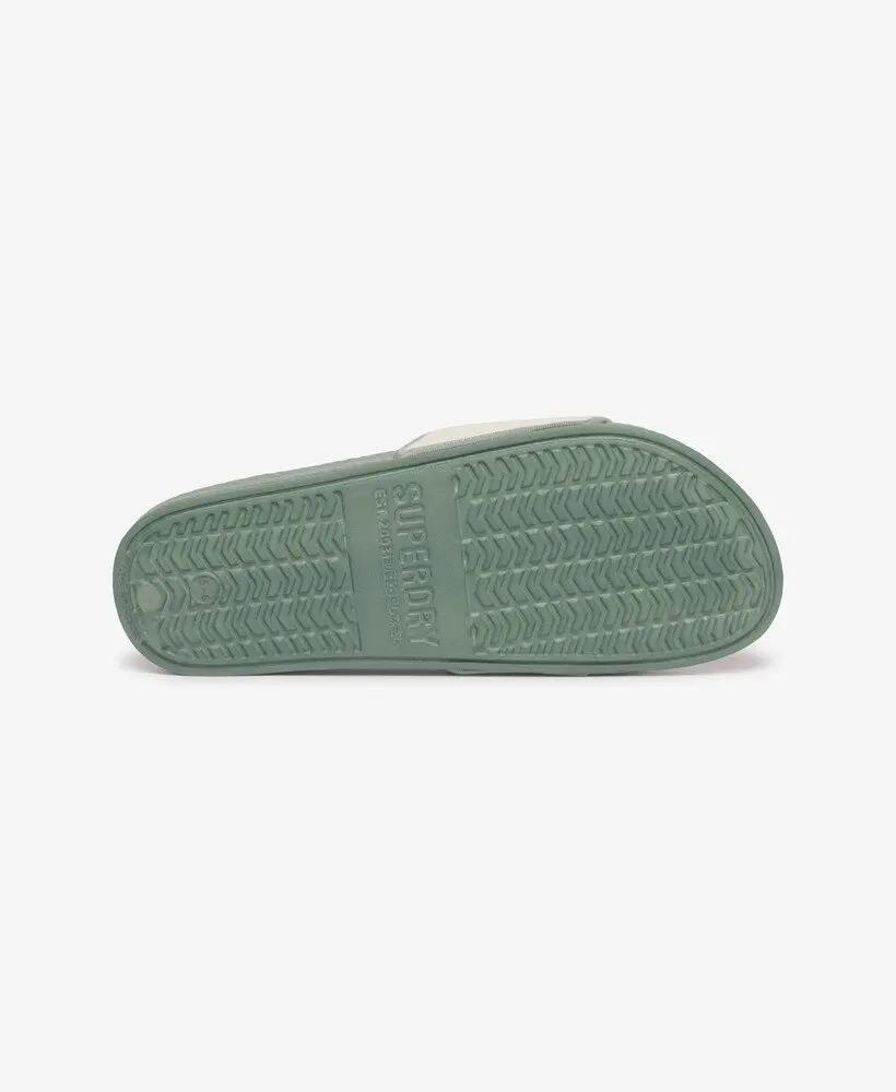 superdry Ciabatte Towelling Pool con fascia in spugna – Light Jade Green/Off 5/7