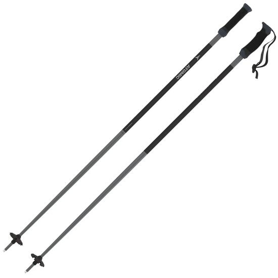 Bastone sci - alpino - donna - ergonomico alluminio - nero