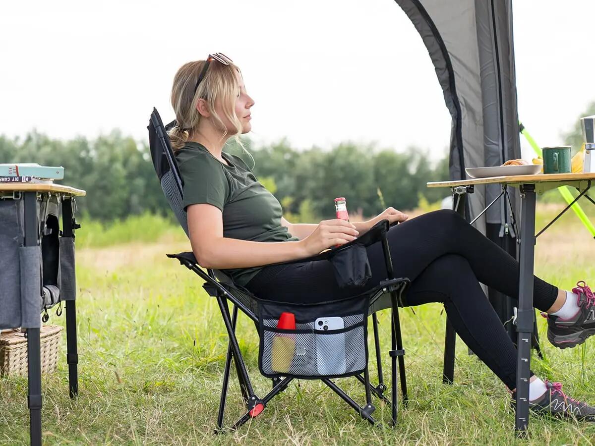 Gebraucht - Campingstuhl Toras mit Fußablage und mit Auflage - Liegefunktion 9/14