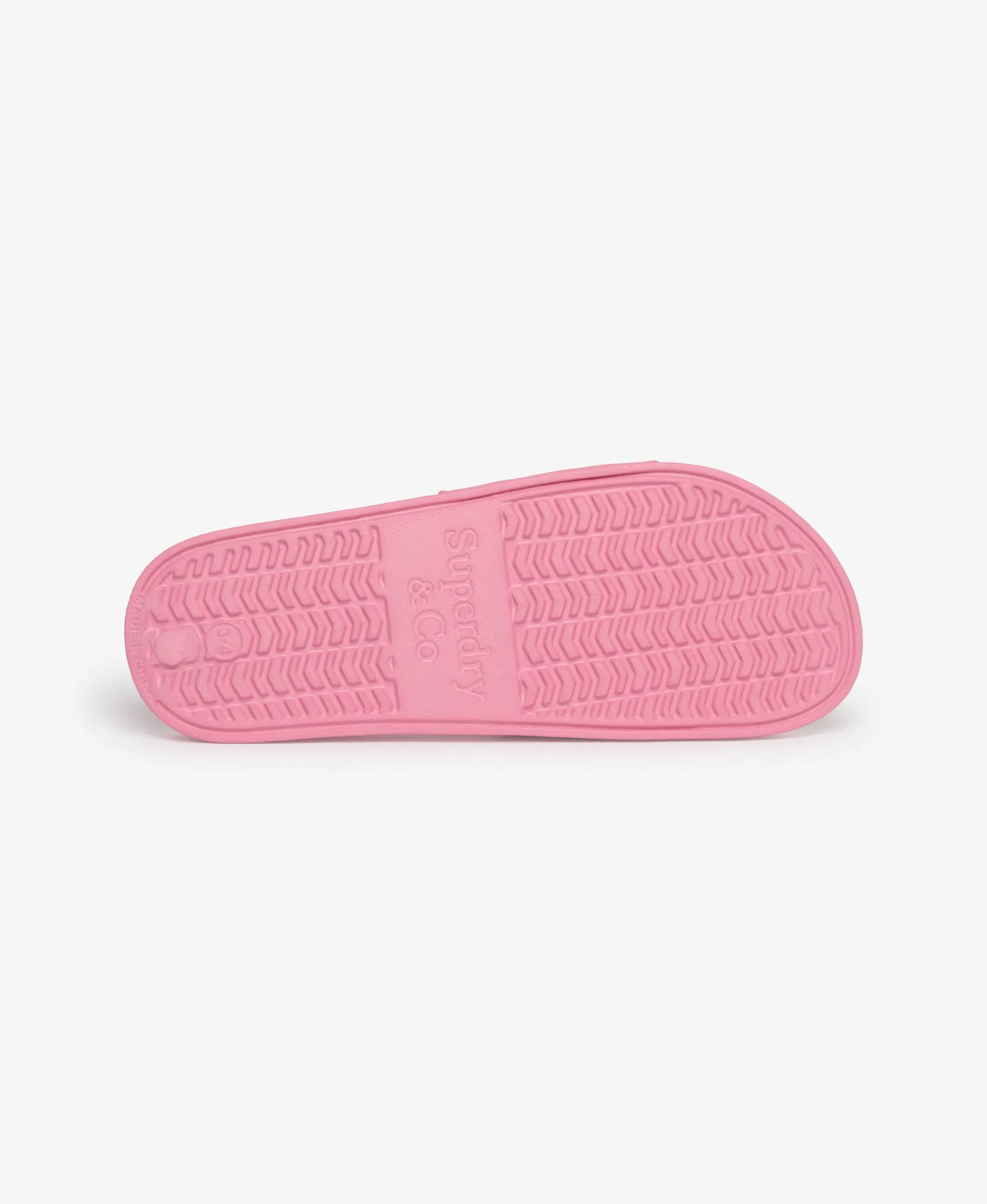 Superdry Pool Sliders mulher em EVA moldado com logo em relevo – Sea Pink/Mid 6/7