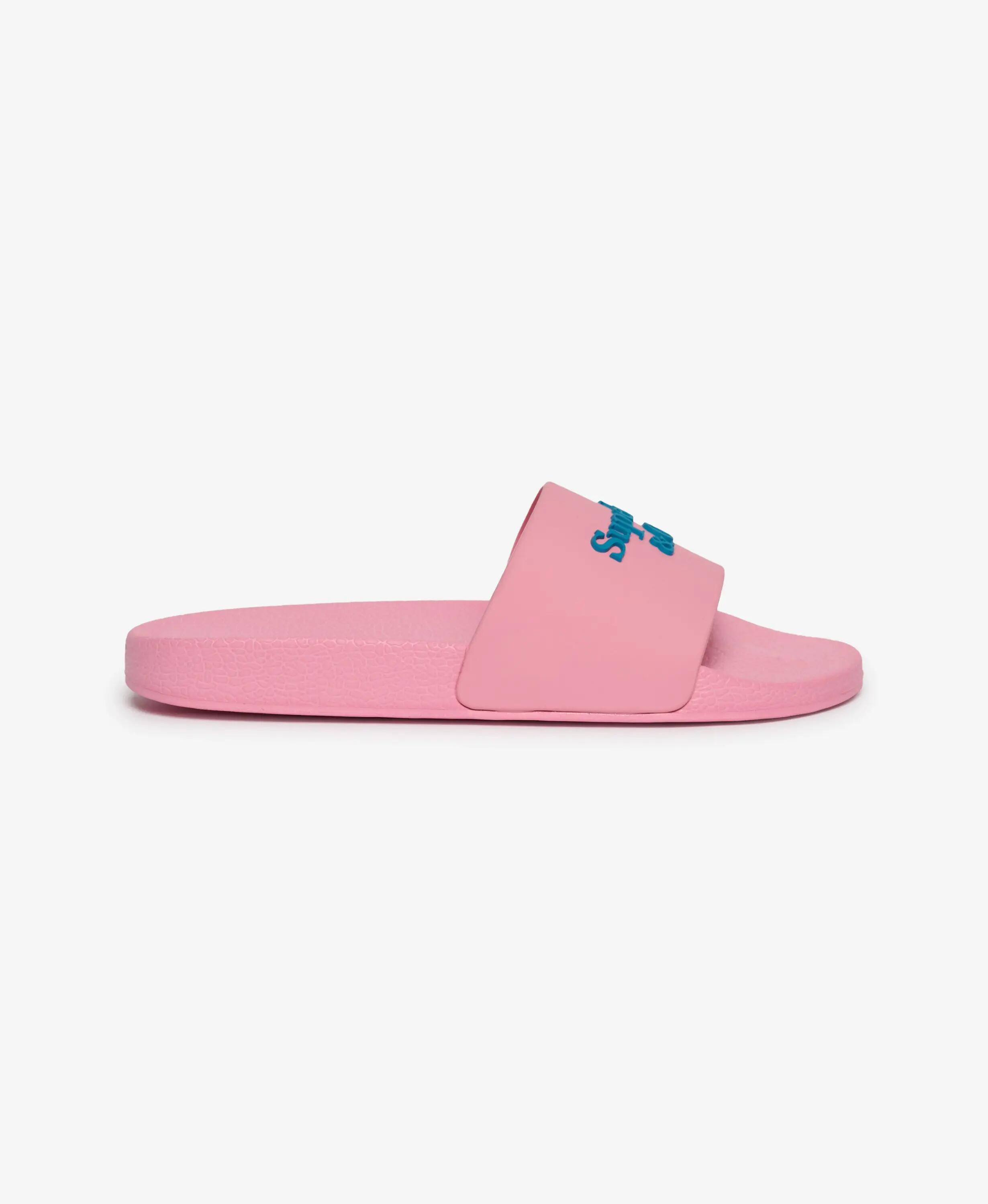 Superdry Pool Sliders mulher em EVA moldado com logo em relevo – Sea Pink/Mid 2/7