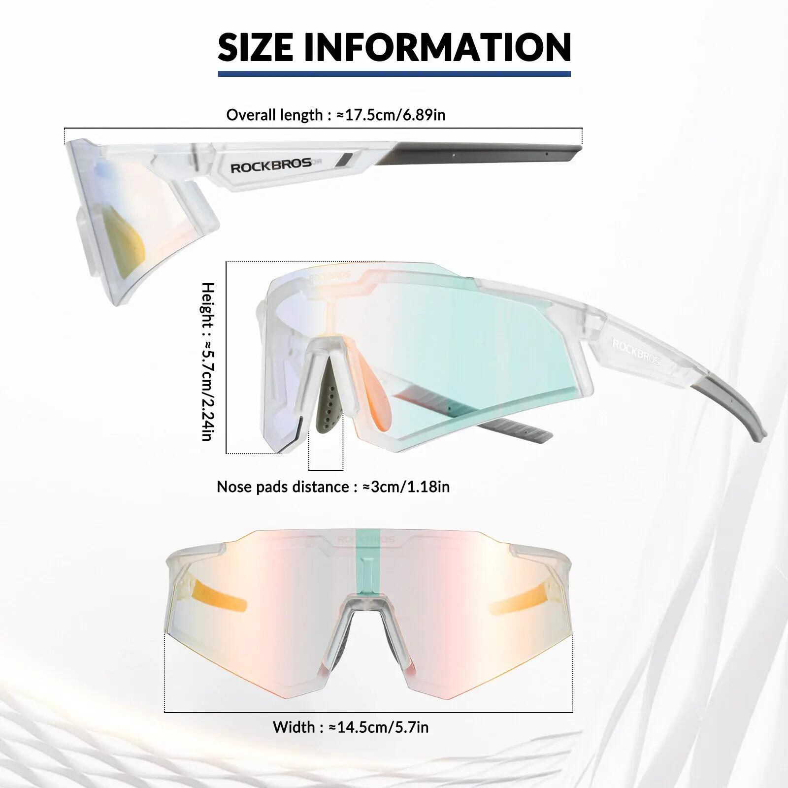 Ochelari ciclism fotocromatici ROCKBROS Transparent-Gri, UV400 2/5