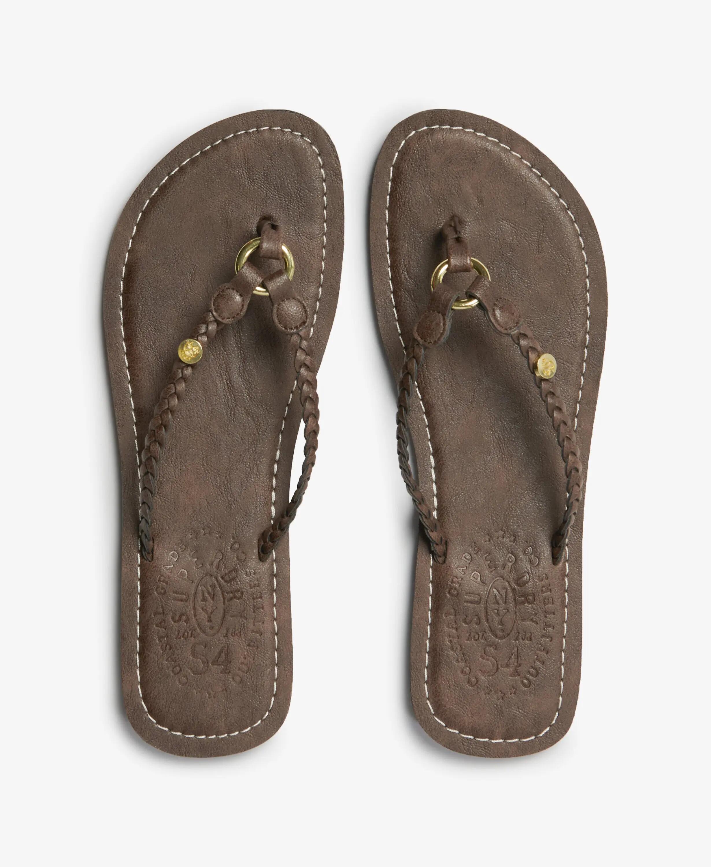 superdry infradito intrecciate in ecopelle – Fudge Brown 6/7