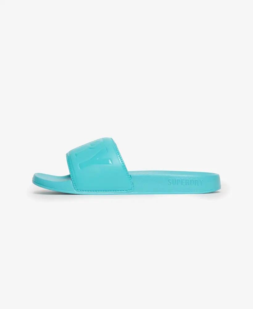 superdry Code Core Pool Sliders — chinelos com tira almofadada – Aquamarine Blue 6/7