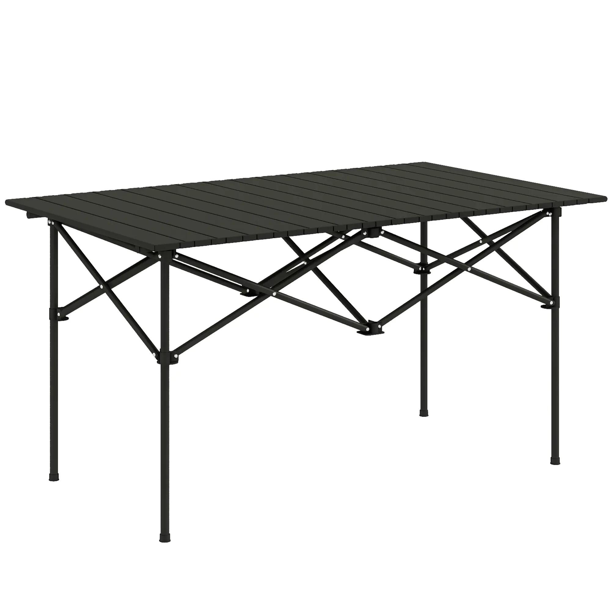Table pliante de camping - Rectangulaire - Portable - Noir 1/6