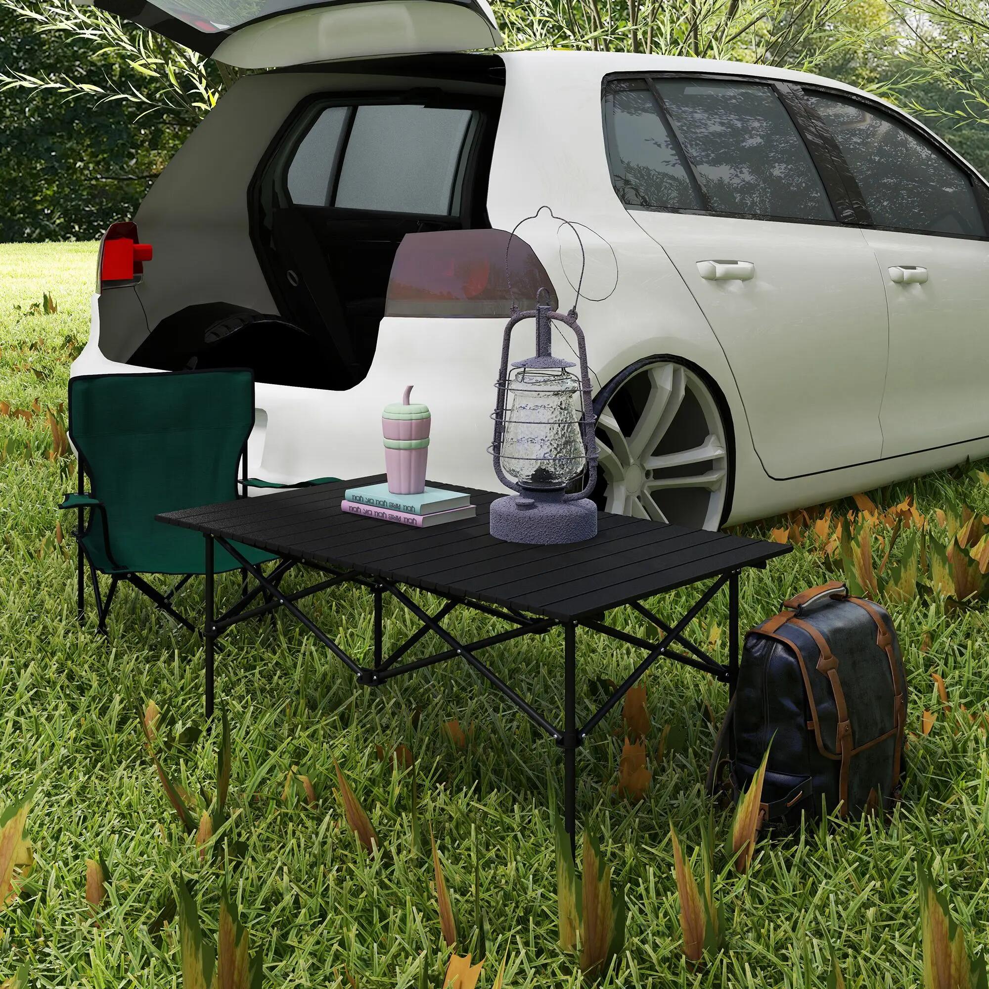 Table pliante de camping - Rectangulaire - Portable - Noir 4/6