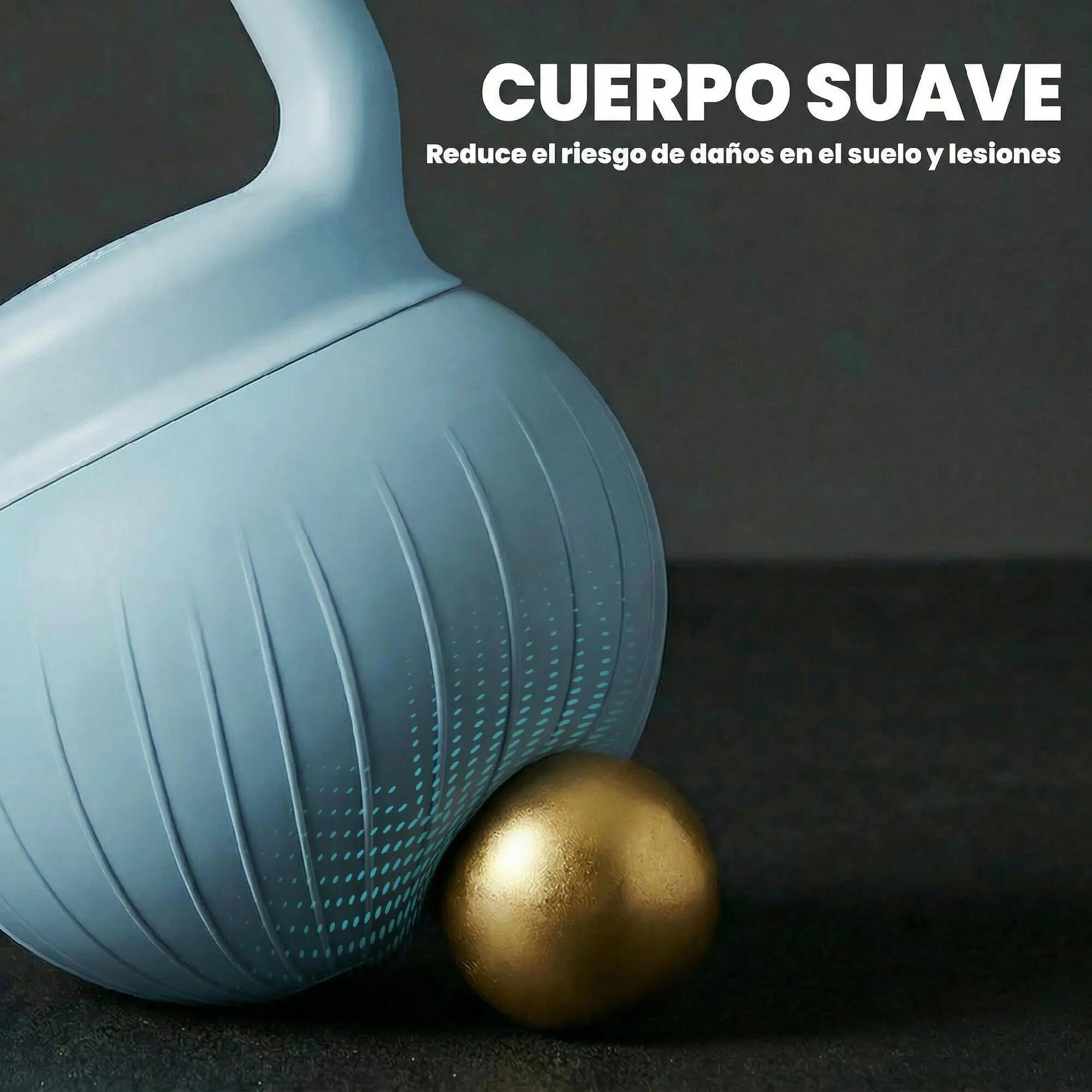 Kettlebell - Fitness - 10 kg poignée antidérapante - Bleu clair 6/6