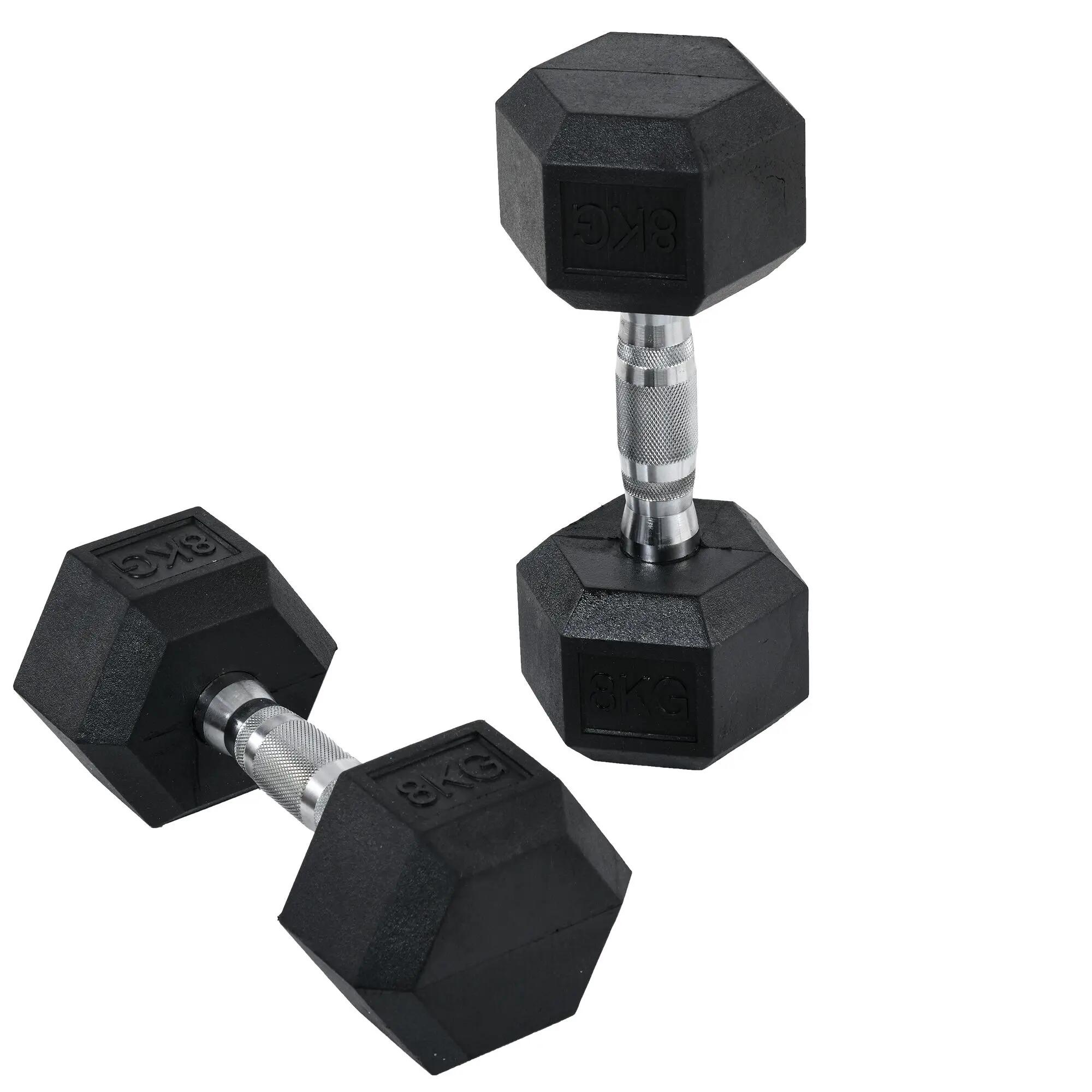 Ensemble d'haltères courtes hexagonaux total 16 Kg - entraînement musculaire & h 2/9