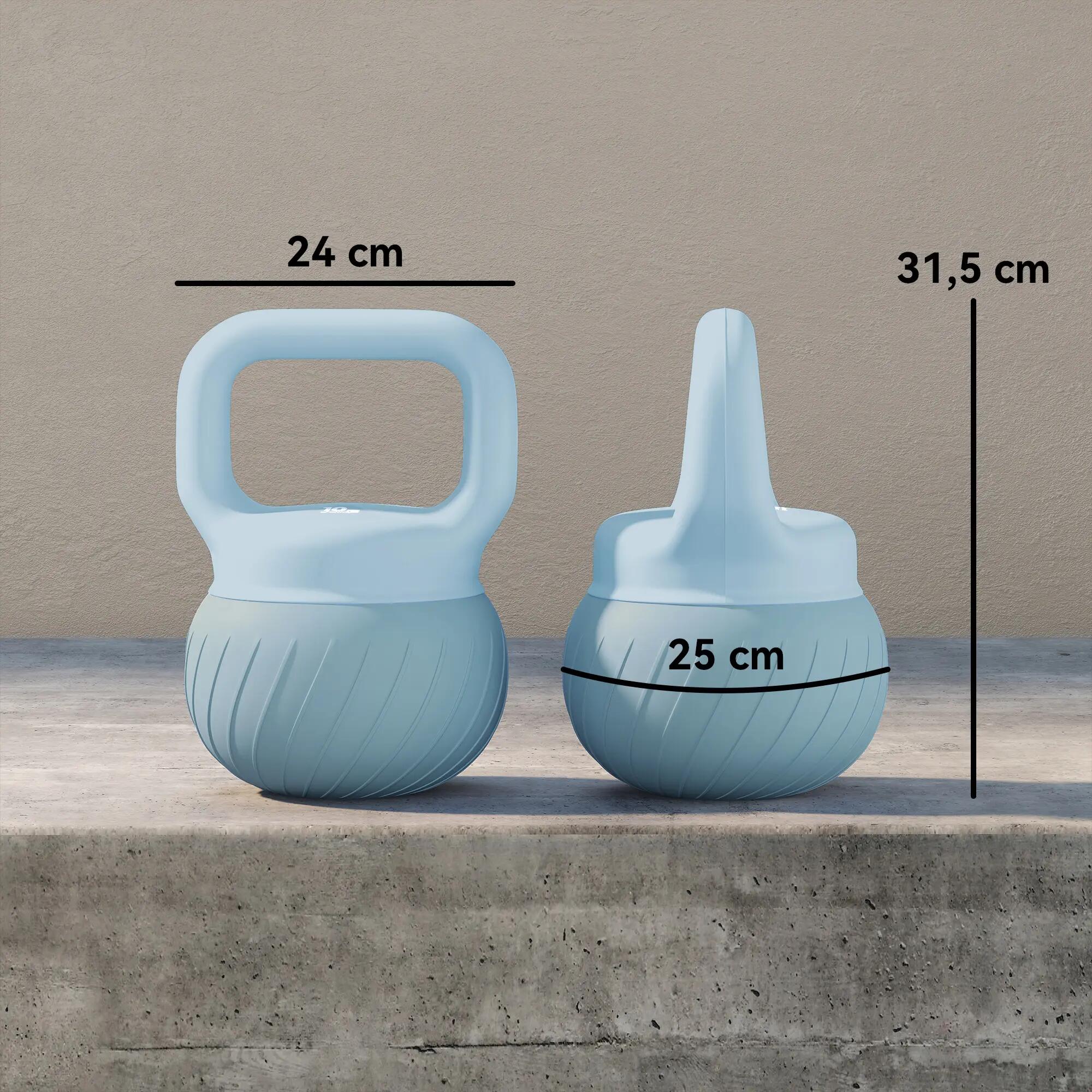 Kettlebell - Fitness - 10 kg poignée antidérapante - Bleu clair 5/6