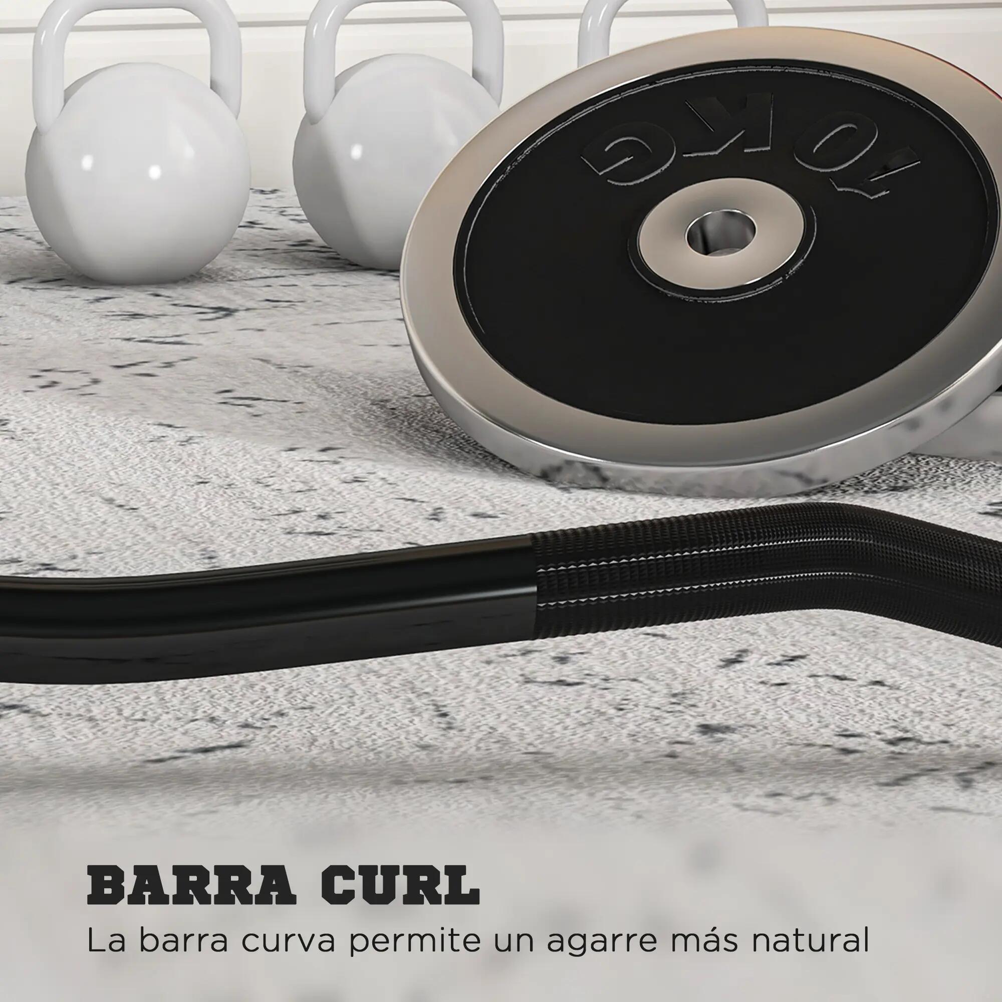 Barre de musculation en acier de 120 cm, barre EZ Curl avec 2 pinces, capacité d 6/9