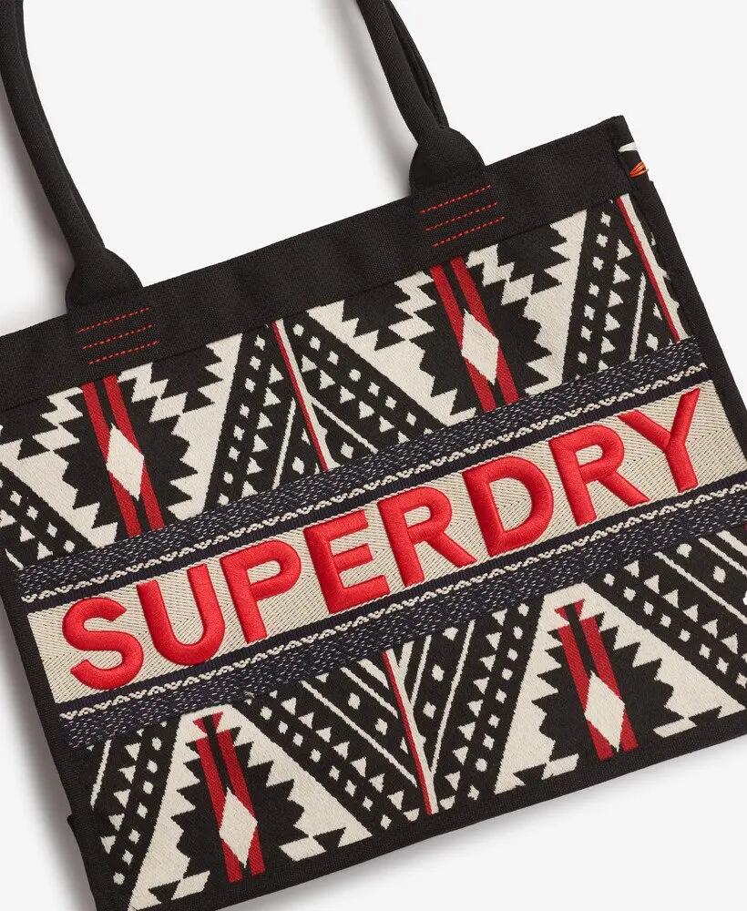 superdry Luxe geborduurde Tote Bag Black Multi 4/5