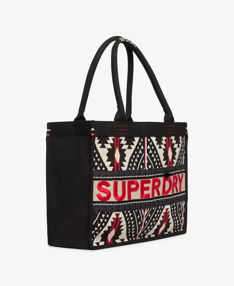 superdry Luxe geborduurde Tote Bag Black Multi 3/5