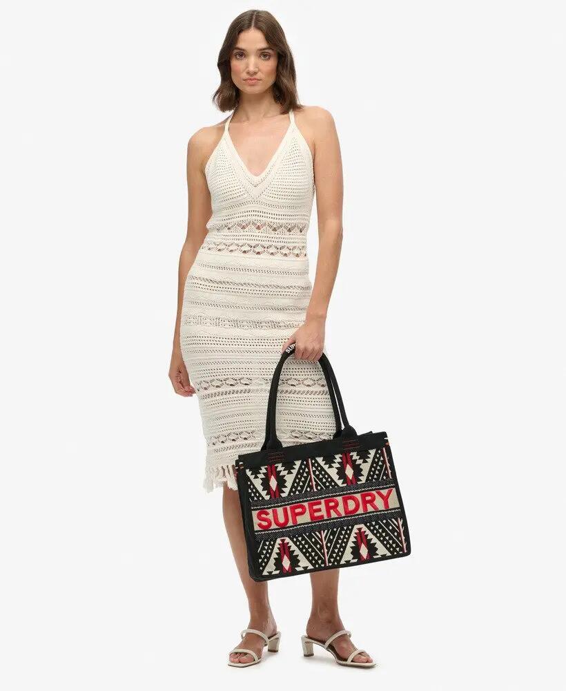 superdry Luxe geborduurde Tote Bag Black Multi 2/5