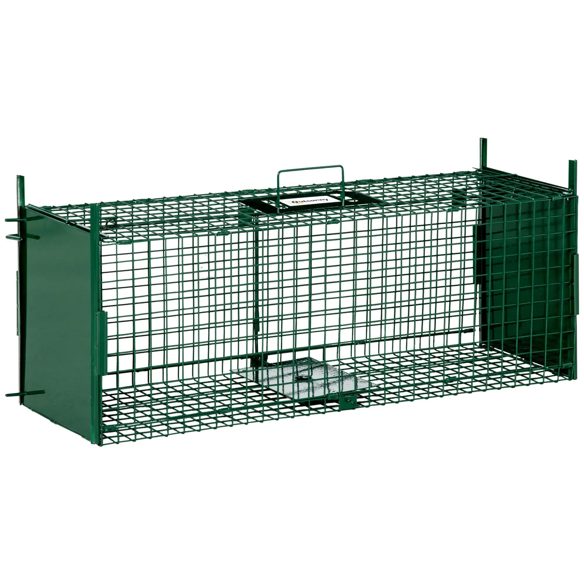 Cage de capture pour animaux vivants à 2 portes, en métal avec poignée, pour lap 2/9