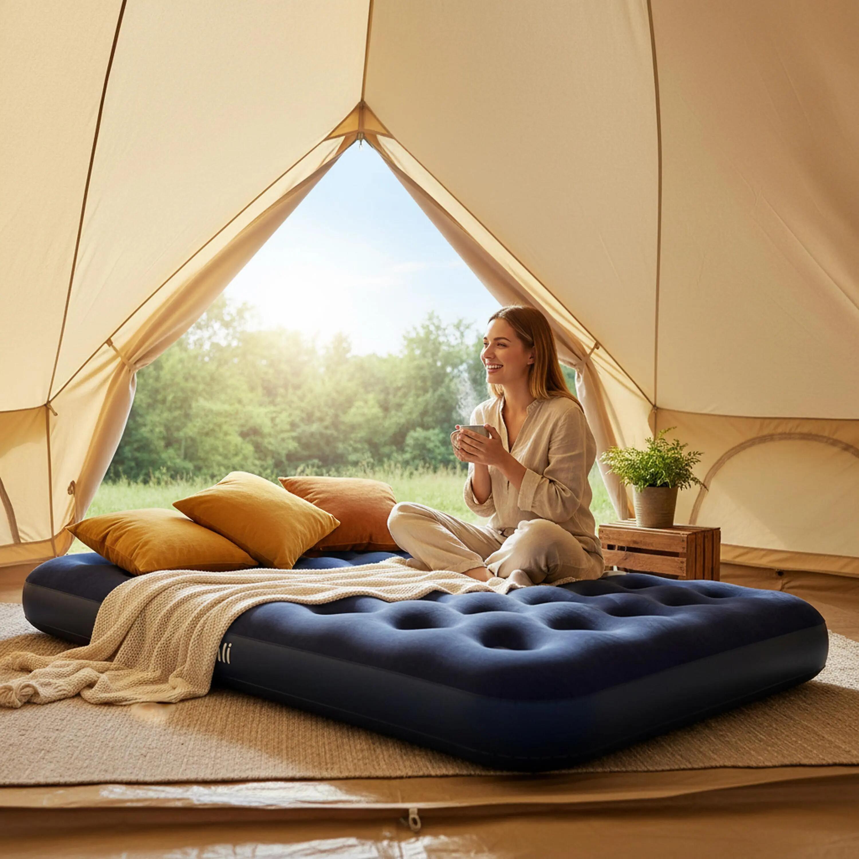 Aufblasbares Luftbett / Campingmatratze Blau 191x99x22cm 6/9