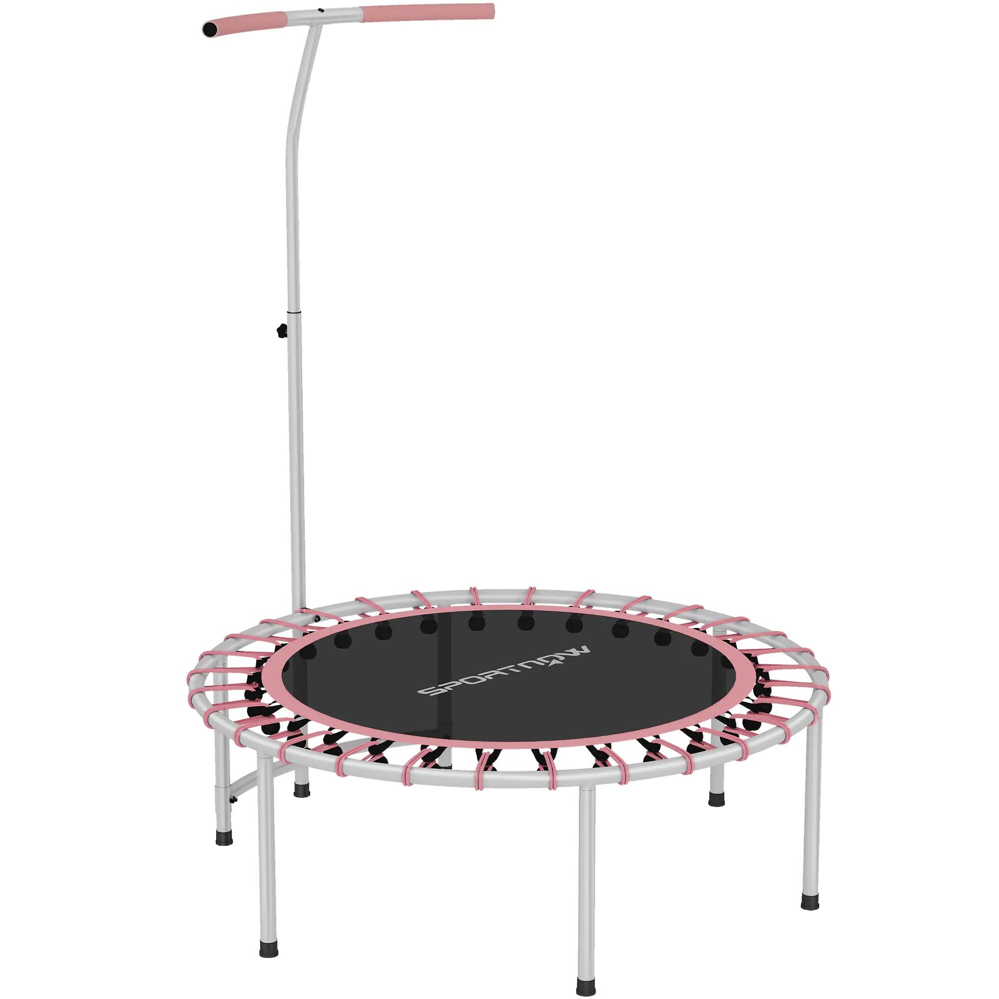Trampoline fitness 102 cm guidon ajustable 5 niveaux acier jambes bleu 2/6