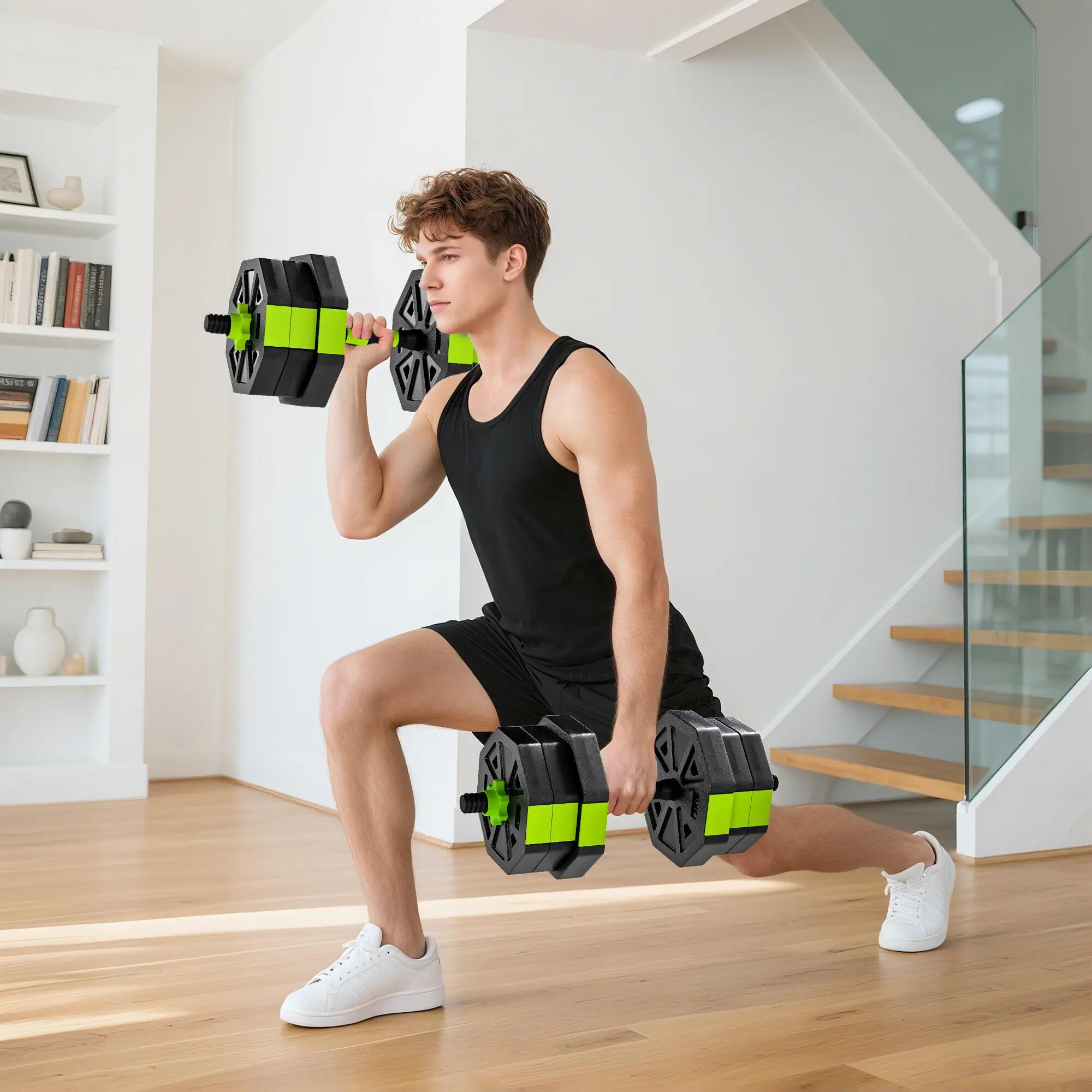 Ensemble d'haltères réglables 20 kg 6 en 1 comprenant kettlebell, barre d'haltèr 4/9