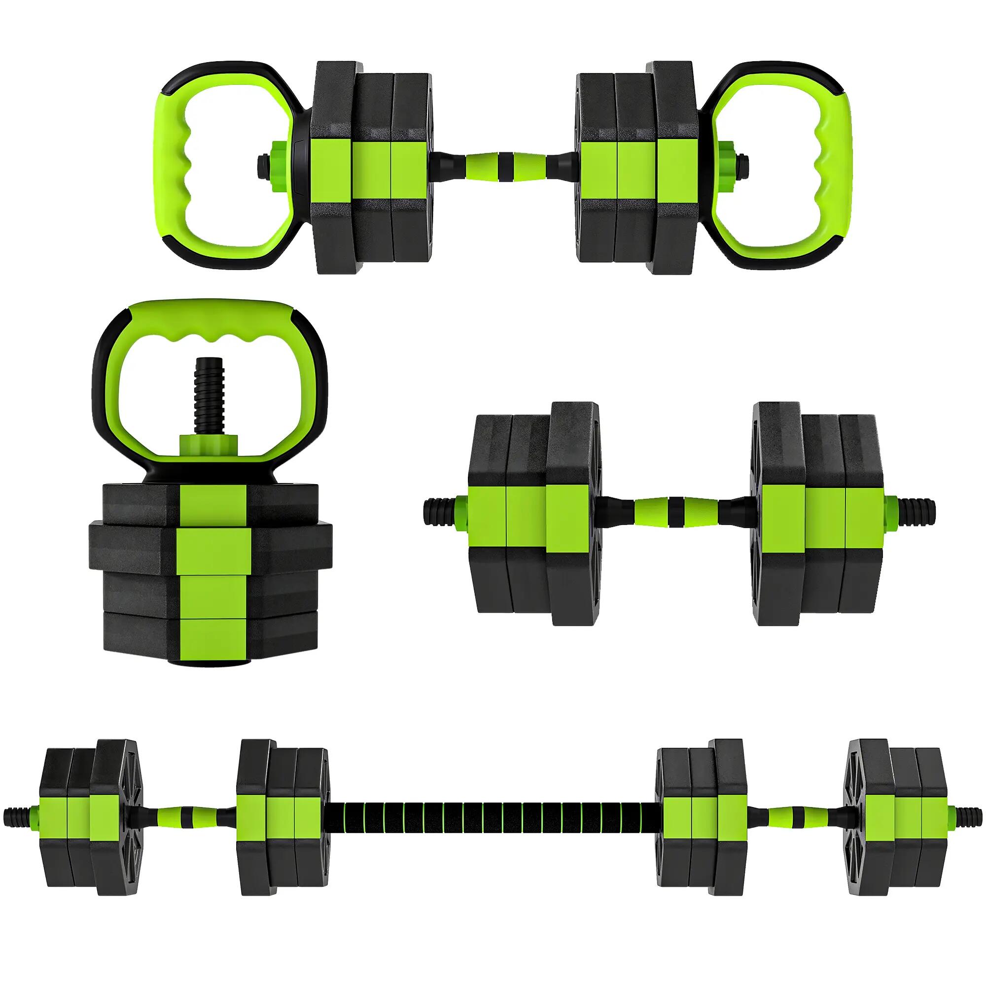 Ensemble d'haltères réglables 20 kg 6 en 1 comprenant kettlebell, barre d'haltèr 2/9