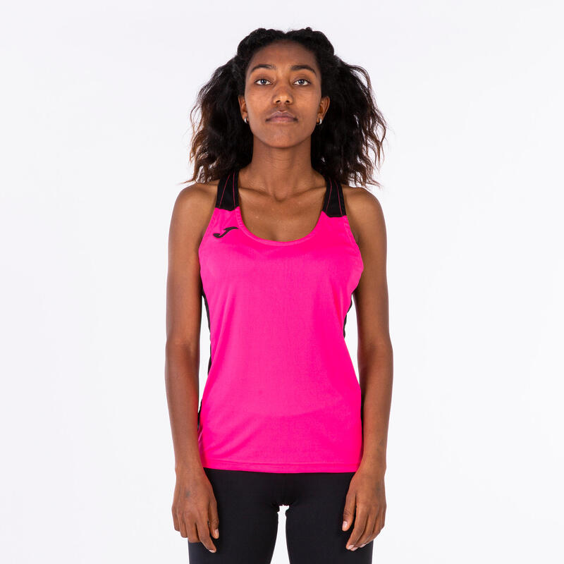 T-shirt de alça Mulher Joma Record ii rosa fluorescente preto