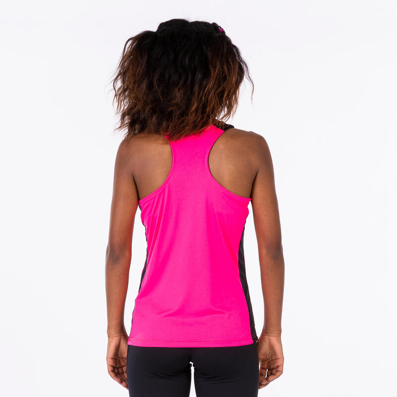 T-shirt de alça Mulher Joma Record ii rosa fluorescente preto
