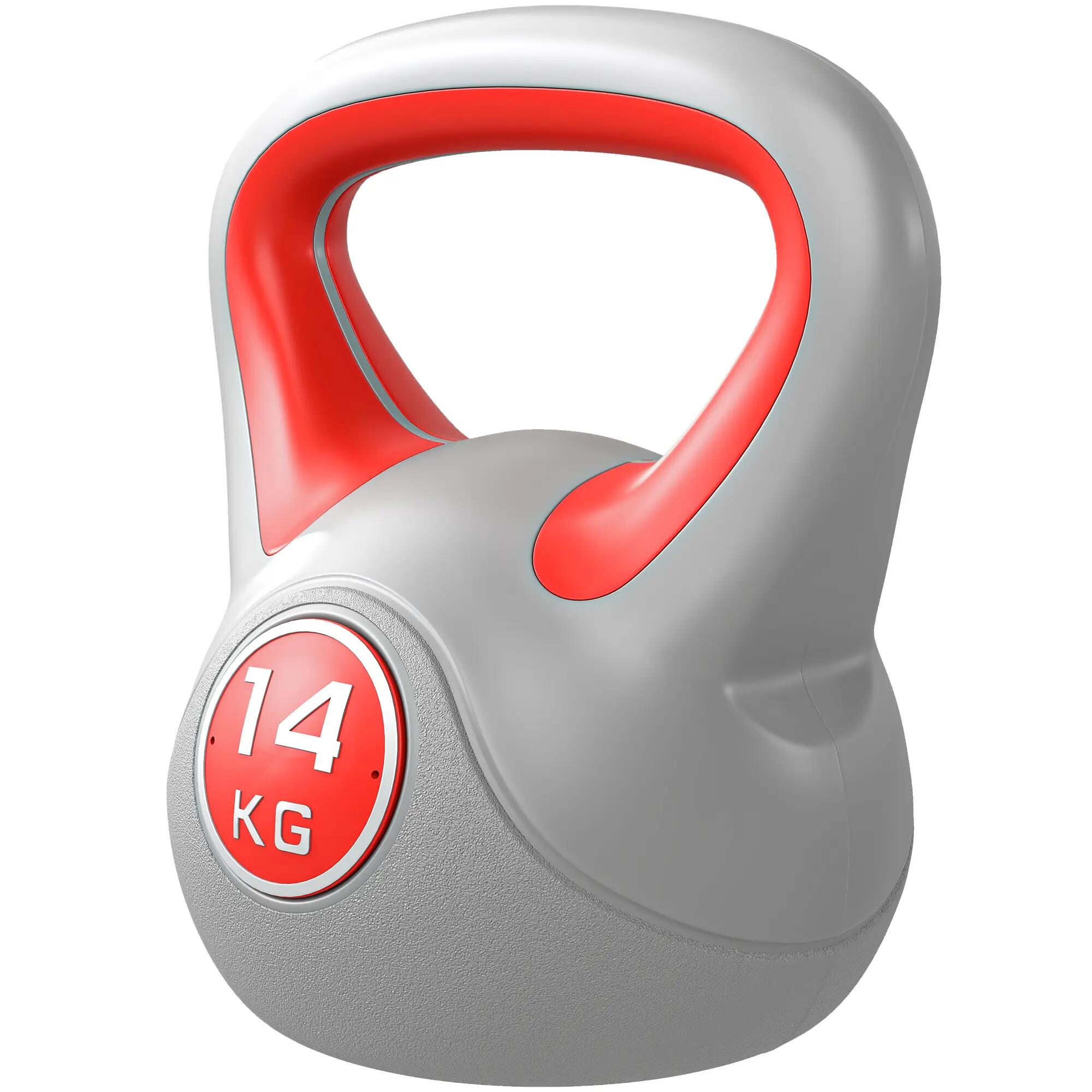 Kettlebell 14 kg, revêtement PU et remplissage de sable pour musculation, 26 x 1 2/9