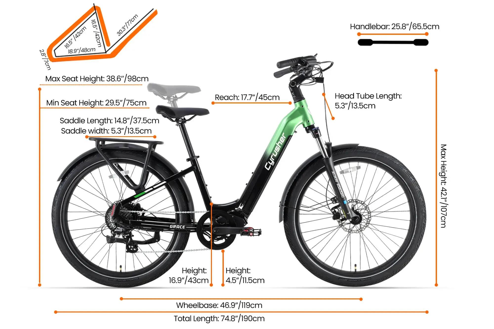 Bicicletta elettrica CYRUSHER Grace City 250W 48V 15Ah 6/7