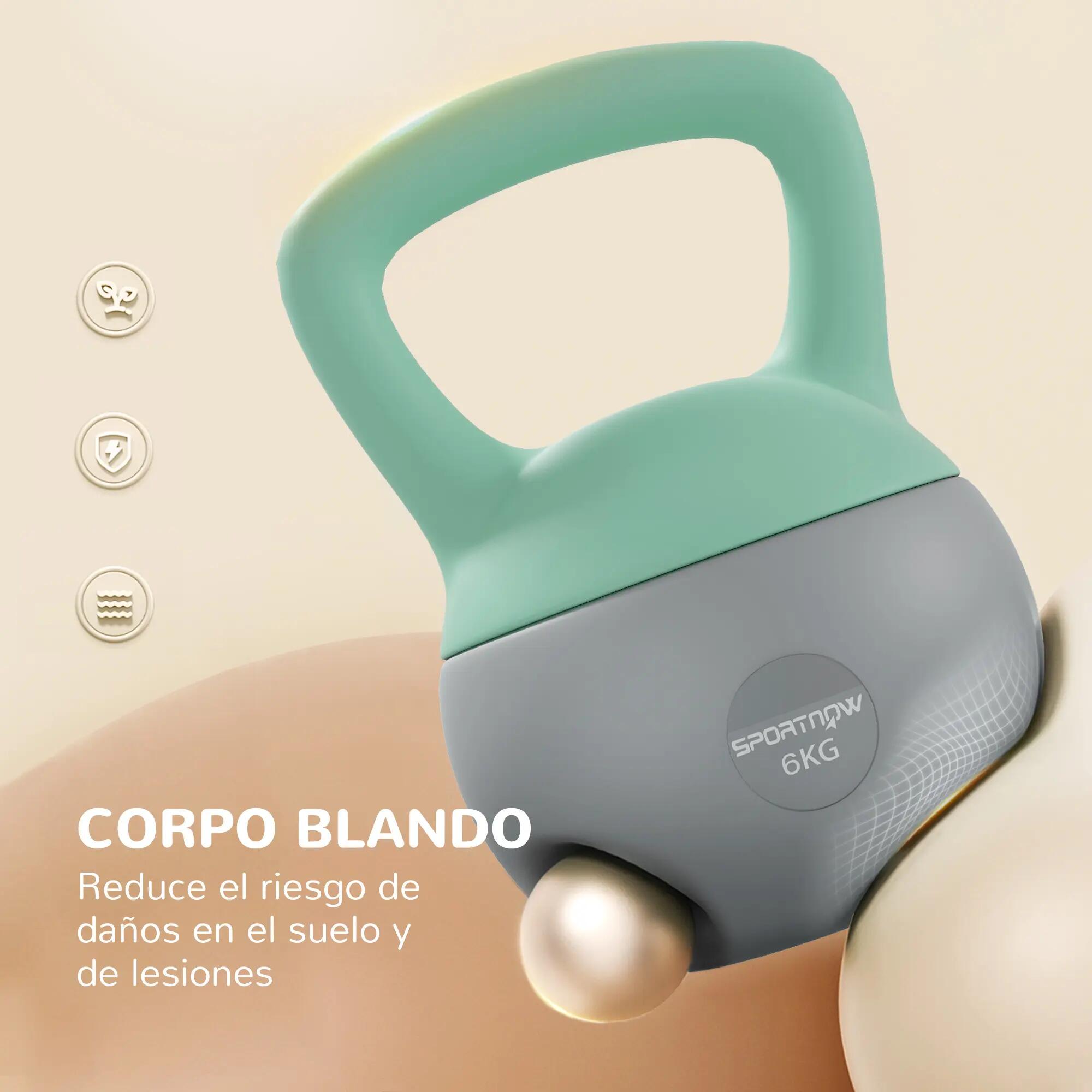 Kettlebell - Fitness - 8 kg, antidérapante - Vert 6/6
