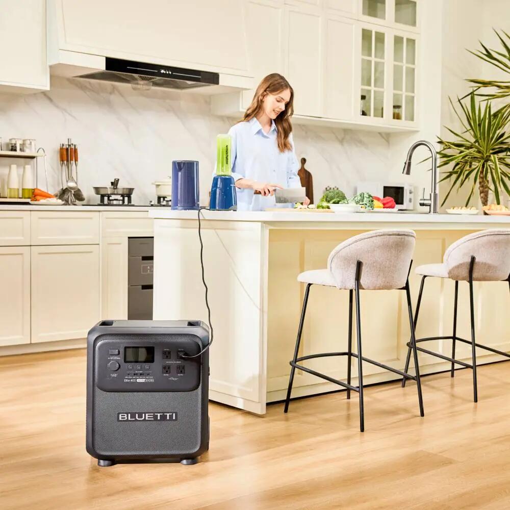Estação energia BLUETTI Elite 400 3840Wh com rodas para backup doméstico,externo 8/9
