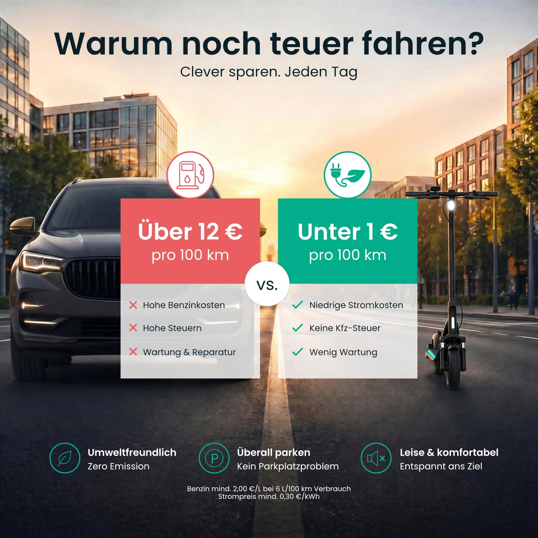E-Scooter Egret Unit mit Straßenzulassung (20km/h, 100km, 1890W) 12/13