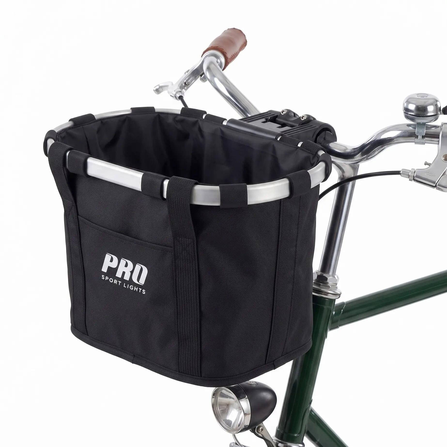 Cestino anteriore per bicicletta da 16 litri nero rimovibile 1/8