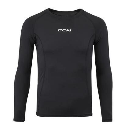 Compressieshirt met lange mouwen - IJshockey - Volwassenen - Zwart