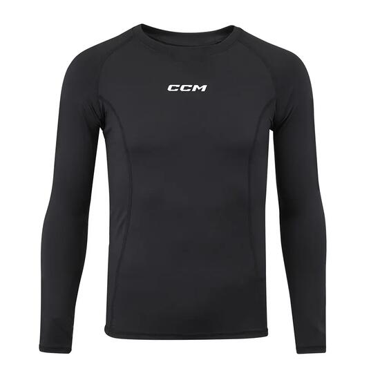 Compressieshirt met lange mouwen - IJshockey - Volwassenen - Zwart