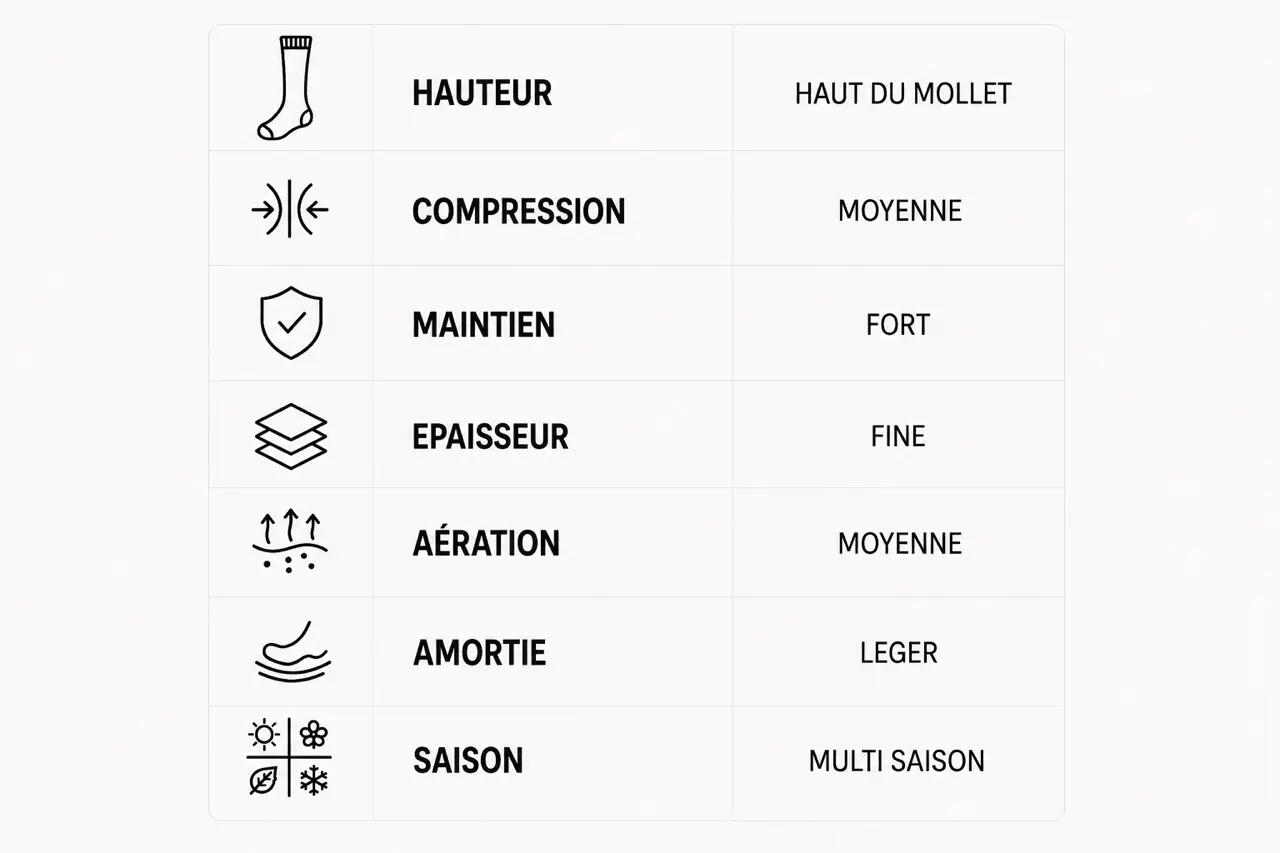Chaussettes de compression hautes effort - Running, course, vélo et sports 7/7