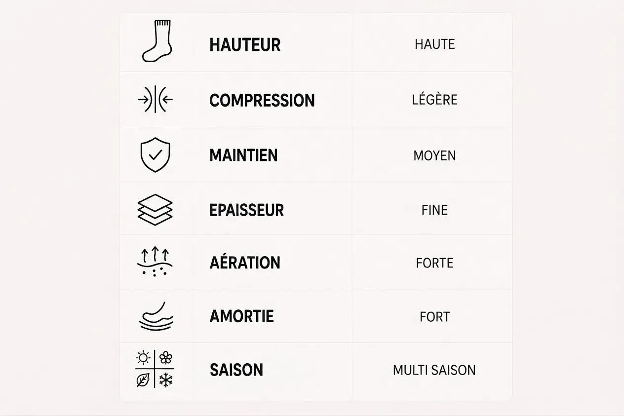 Chaussettes de Course Mi-Mollet - Running, Vélo et Sports - La Pourpre 6/6