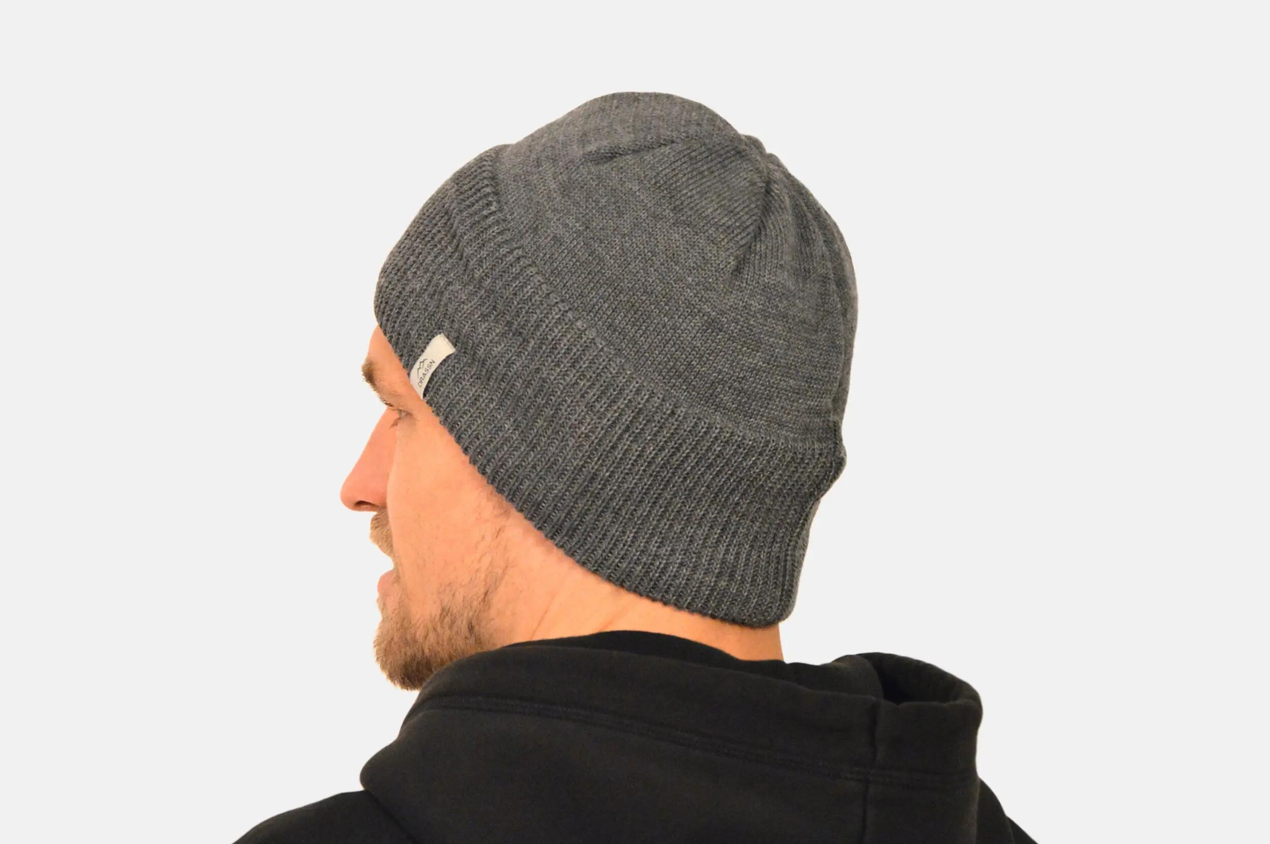 Berretto merino donna uomo Moosbach, colore grigio scuro 4/5