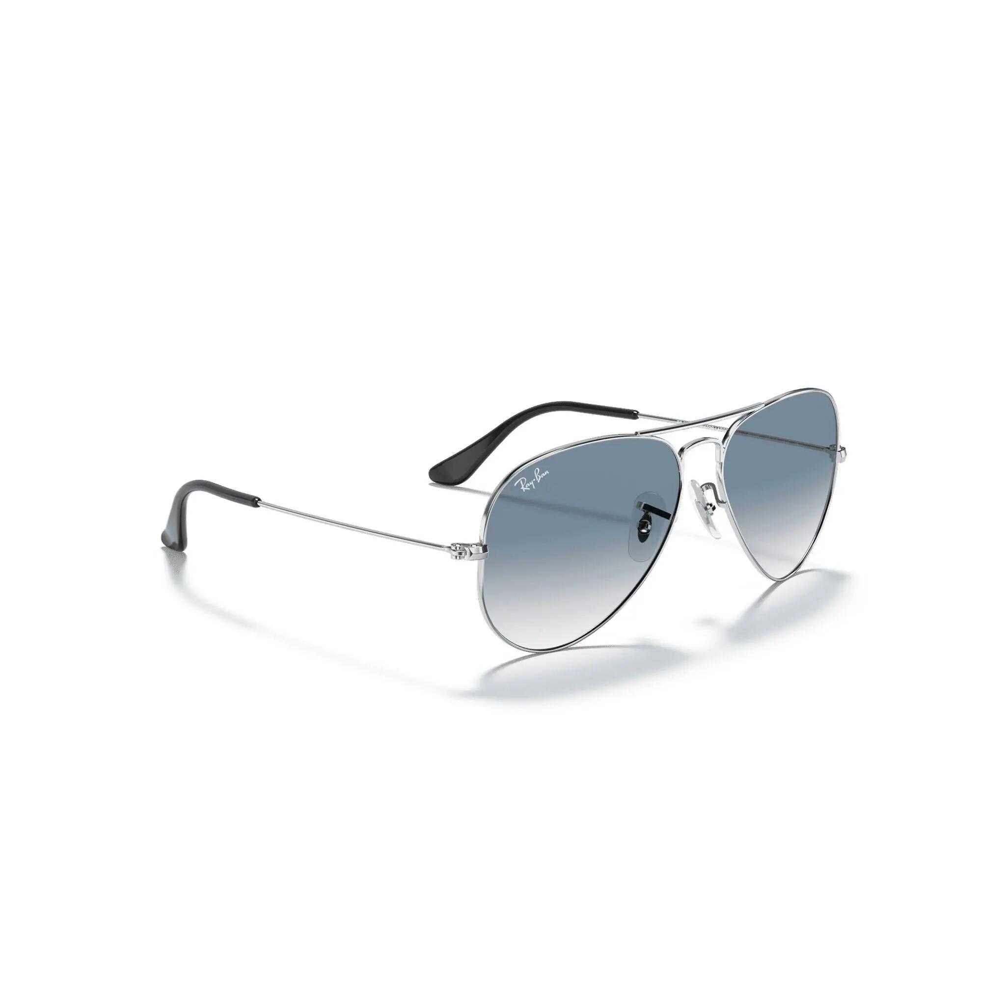 Lunettes de soleil Ray Ban RB3025 Aviator argentées 7/7