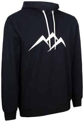 Donna Uomo Trekking Felpa con cappuccio premium Waldau nera bianca