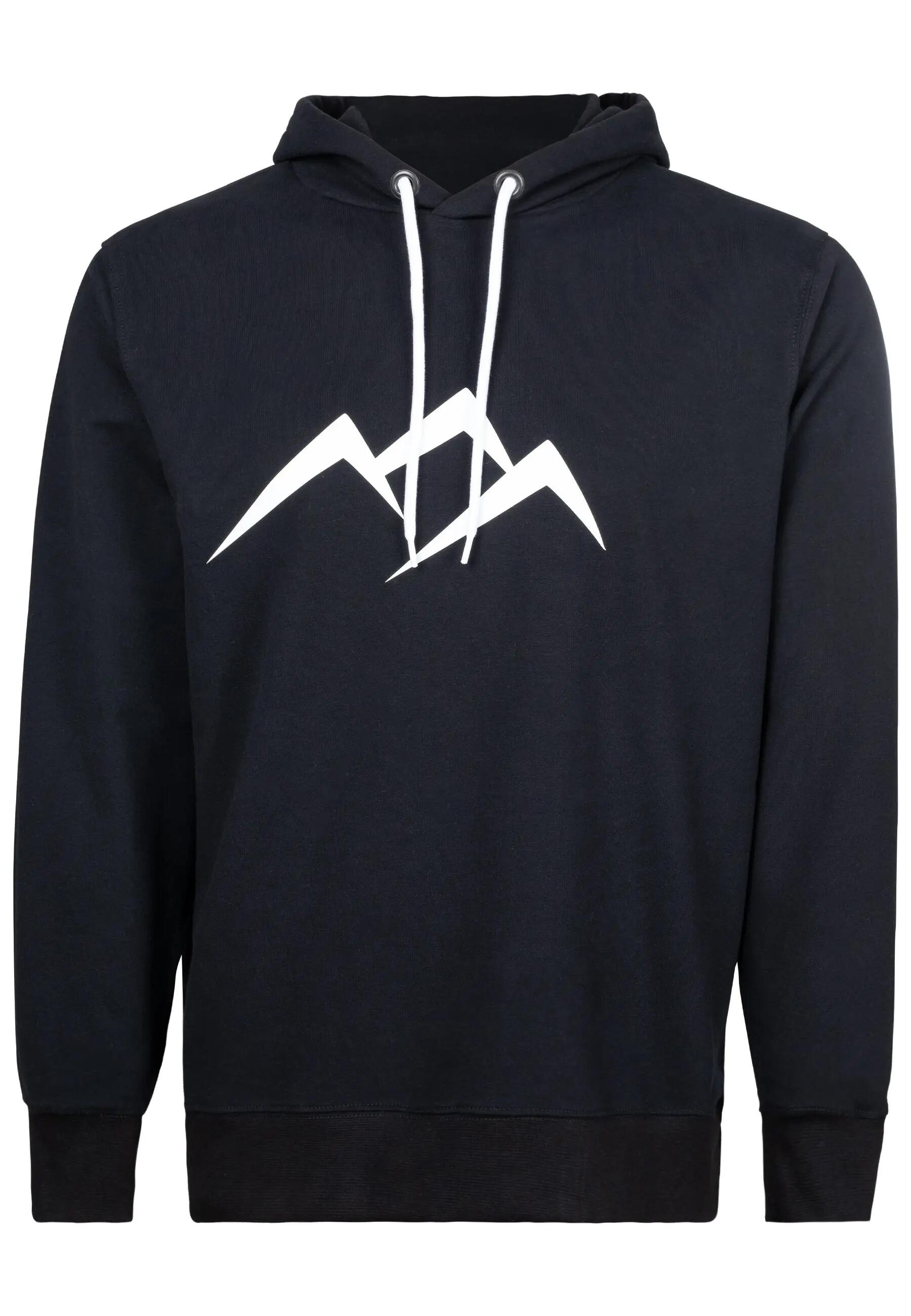 Donna Uomo Trekking Felpa con cappuccio premium Waldau nera bianca 5/7