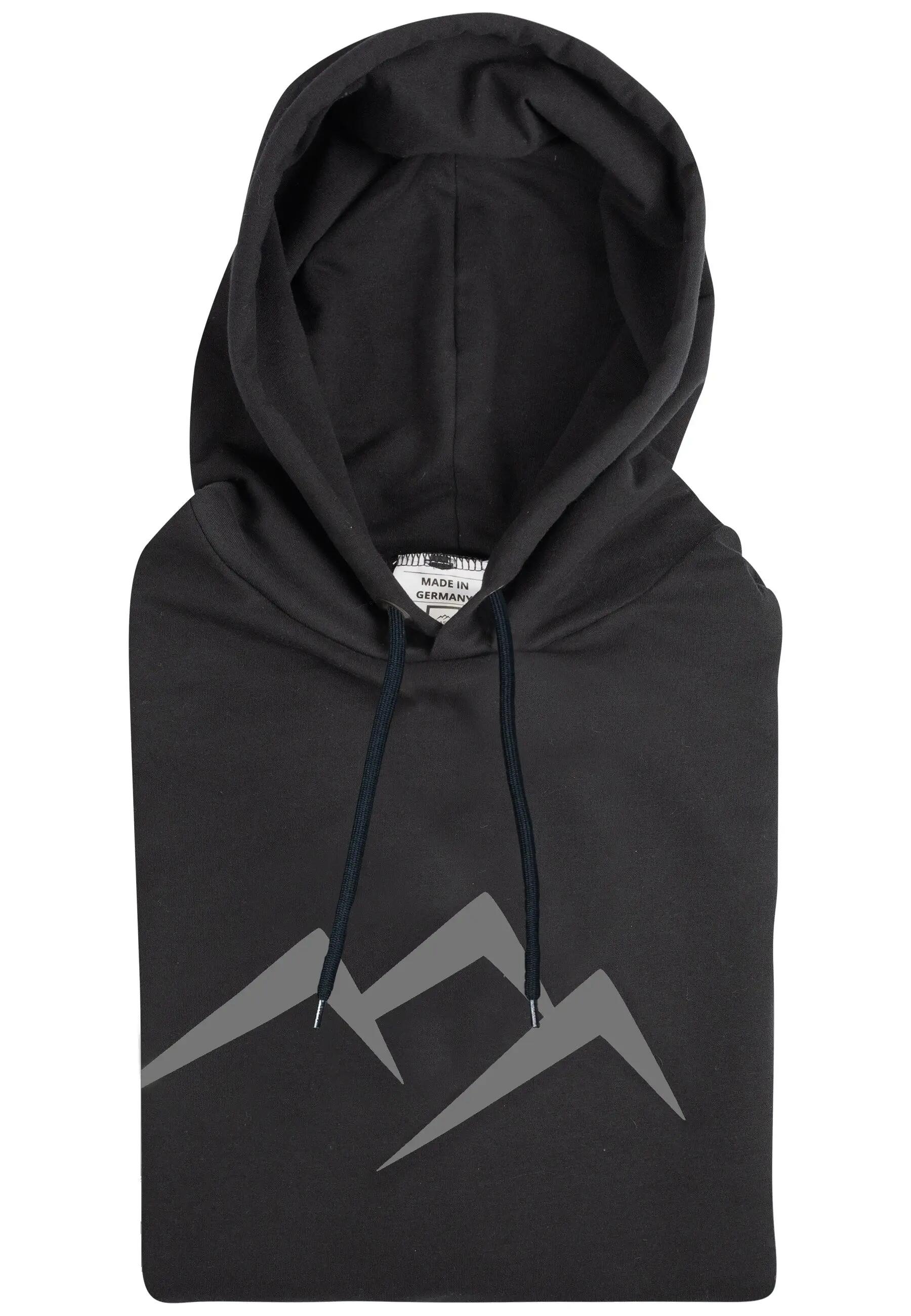 Donna Uomo Trekking Felpa con cappuccio premium Waldau nera grigia 2/4