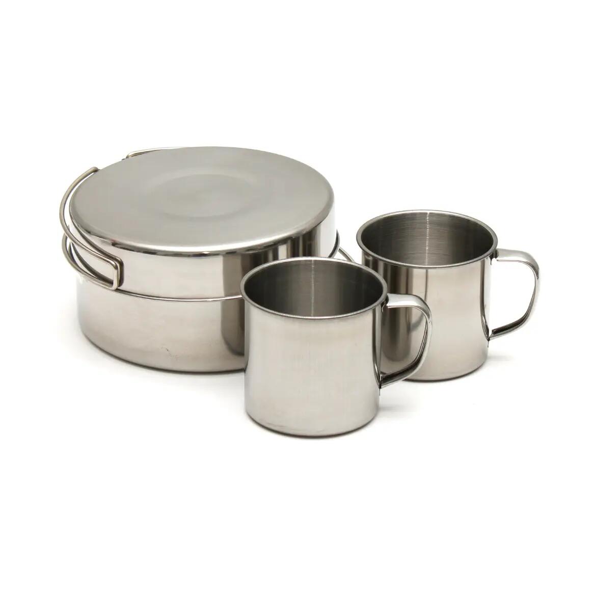 Juego de Cocina de Camping Compacto de Acero Inoxidable Highlander 2/5