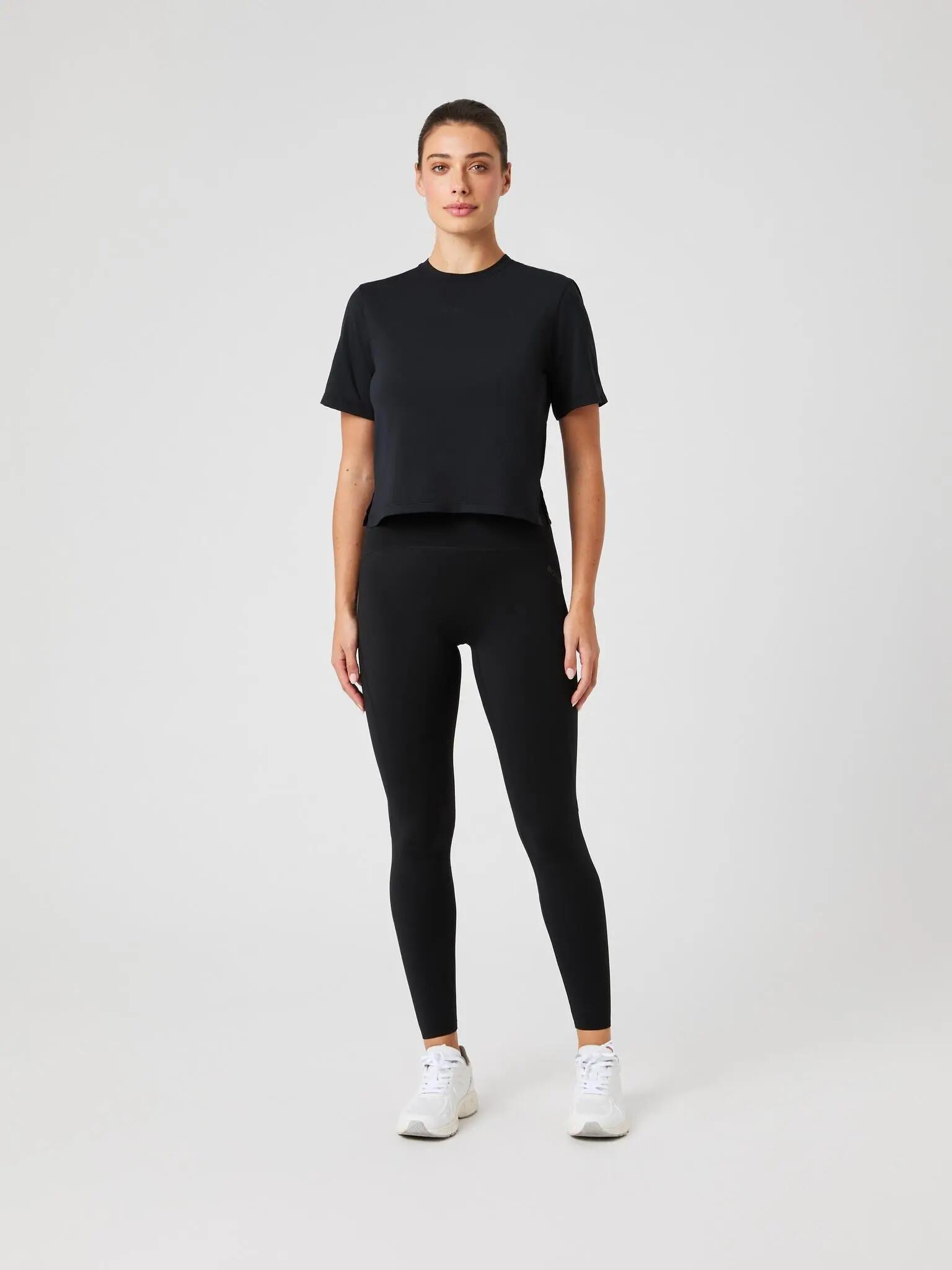 bjorn_borg Cropped T-shirt van gerecycled polyester – BLACK BEAUTY 3/5