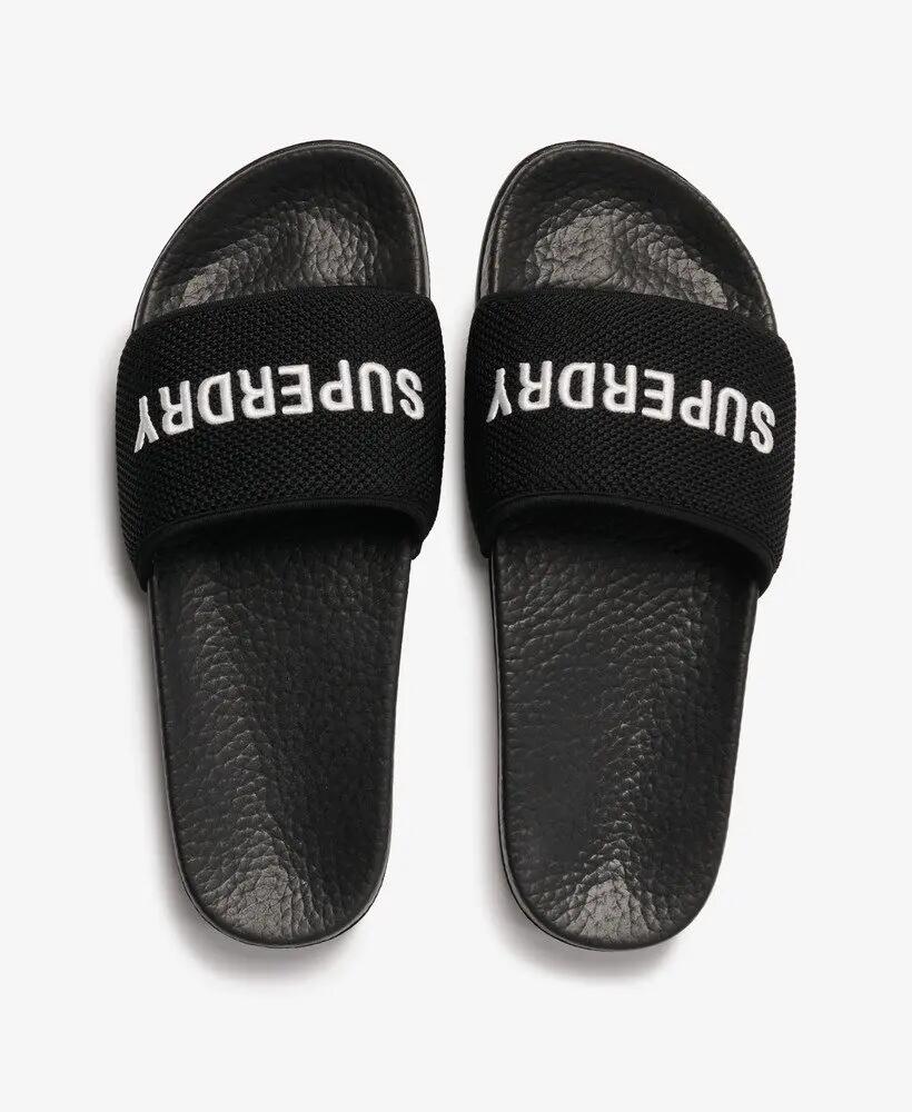 superdry Chinelos Utility Mesh Pool com tira em mesh bordada – Black 7/7