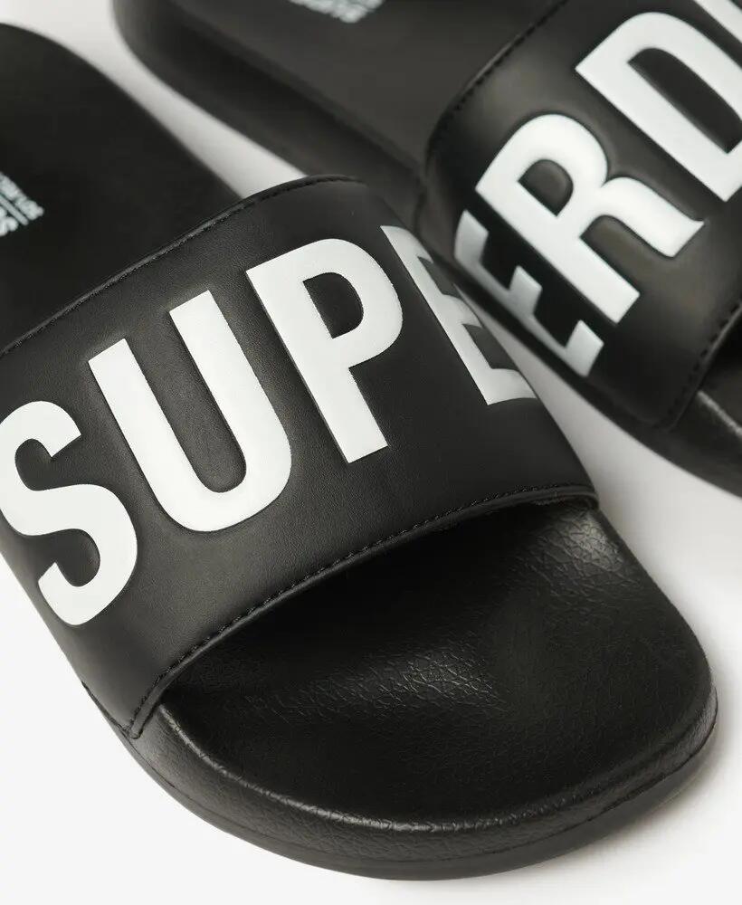 superdry Core Pool Sliders - ciabatte con fascia imbottita – BLACK/WHITE 6/7